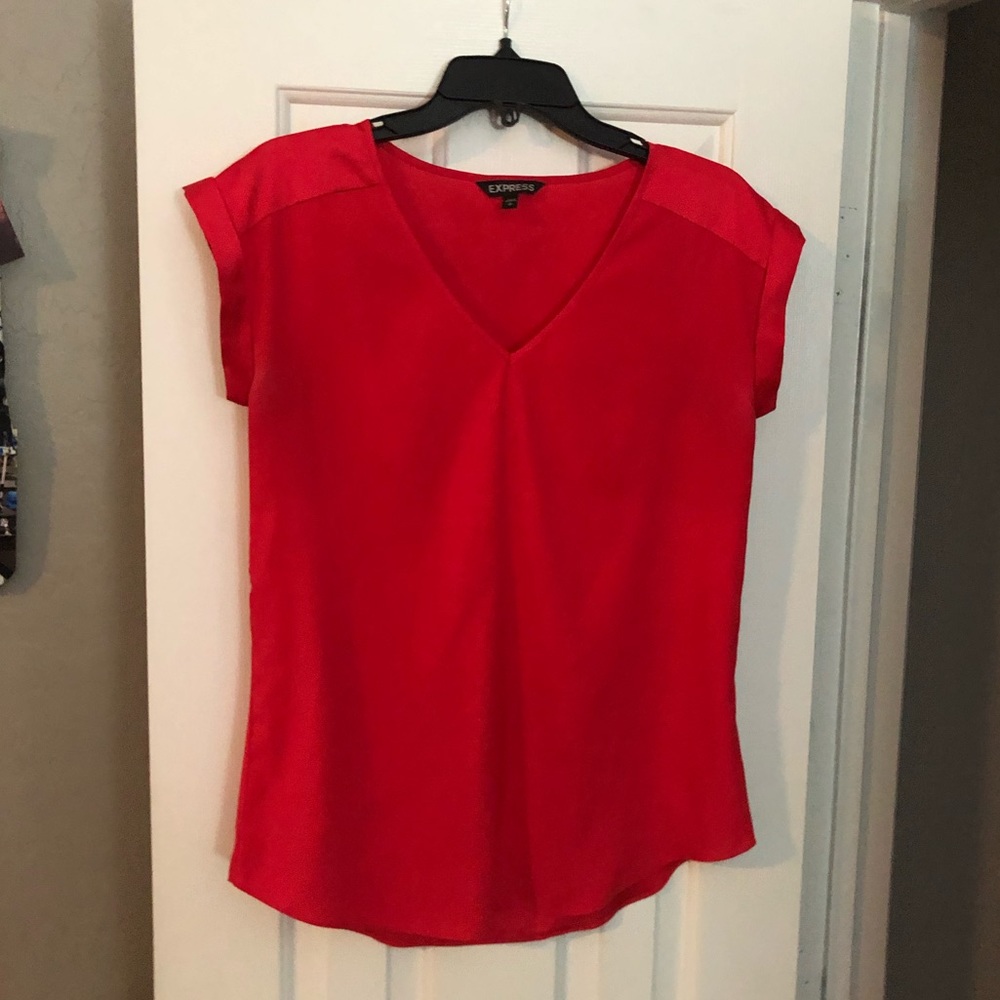 Express Work Shirt/Blouse - red, size small